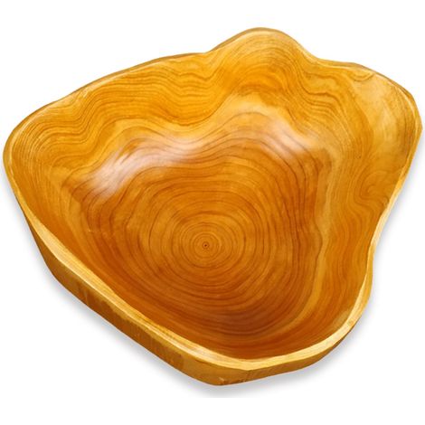 Assiette à fruits en bois massif sculpté dans une racine, plateau en bois, vaisselle légère et luxueuse, assiette à fruits créative, bol en bois irrégulier (1/5)