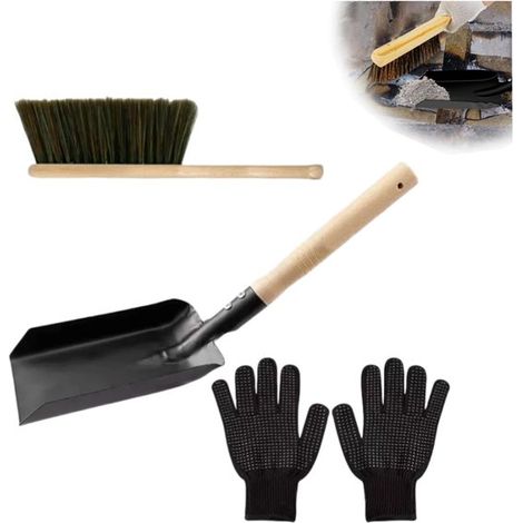 Cavo piatto autoadesivo per stufa，Kit di riparazione per stufa，Set di 3 pezzi per pellet di cenere e spazzola con manico lungo (1/2)