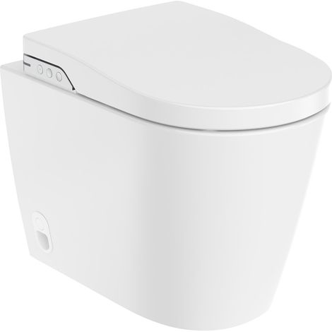 Roca – WC japonais lavant sans rebord – Réservoir intégré In-Wash® – Montage mural – Fonction lavage et séchage – Double sortie (vario) (1/5)