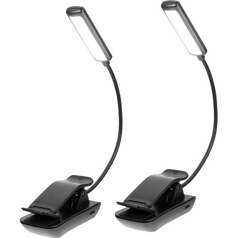 Lampe de Lecture LED Rechargeable à Pince Lot 2, Multifonction (1/5)