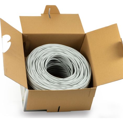 Link LK305U6E UTP-Kabel, solide Cat.6, 305 m, CCA AWG23, LSZH, CPR-Klasse Eca, grau