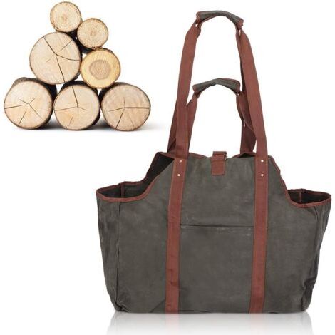 Sac de rangement pour bois de chauffage durable de haute qualité, fourre-tout pour bûches de bois de chauffage, compact facile à plier pour poêle à bois de chauffage (1/5)