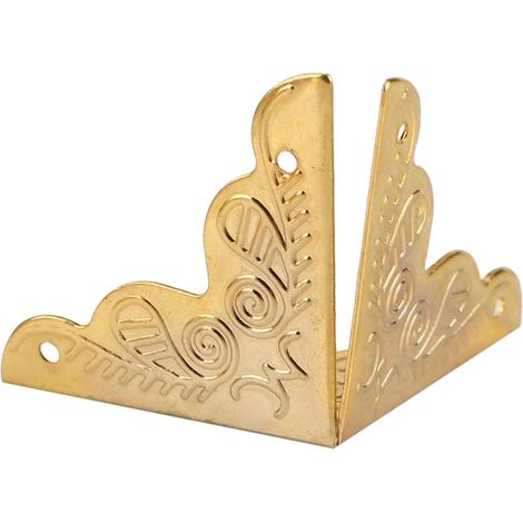 Protections d'angle métalliques, lot de 12, pour boîtes en bois (1/5)