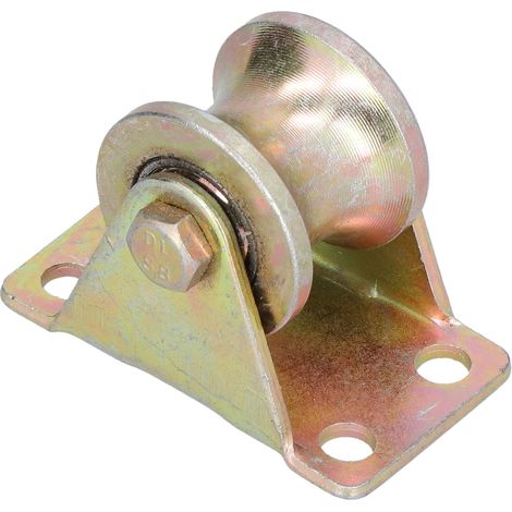 Roulette à gorges en U pour portail roulant, rail à câble métallique, avec support, 32 mm (1,3 po) (1/5)