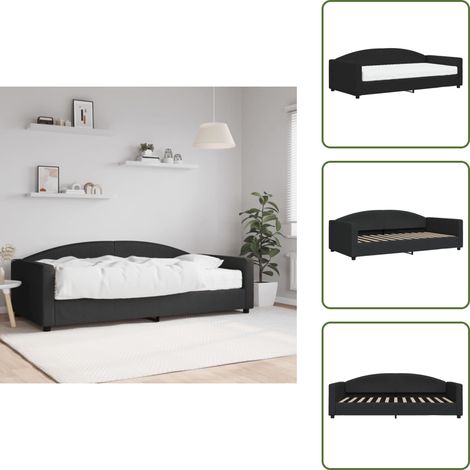 Sofá cama negro - vidaXL Sofá cama con colchón tela negro 100x200 cm - Sofá cama con espuma