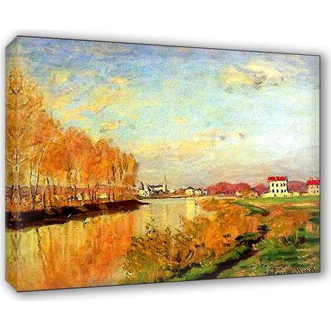 Lupia - Quadro su Tela il Meglio dell'Arte, 50x70 cm SENNA A ARGENTUIL - MONET, Riproduzione d'Arte su Tela, Montato su Telaio in Legno 3 cm, Made in Italy (1/4)