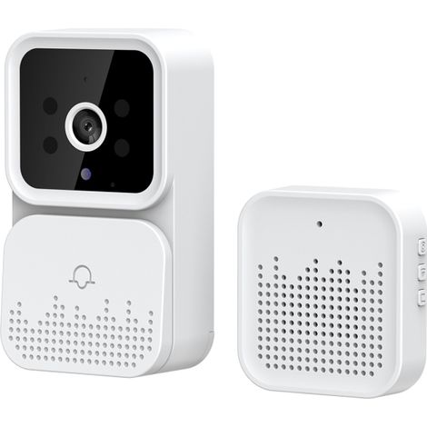 Tuya Sonnette vidéo intelligente sans fil HD avec détection de mouvement PIR et alarme infrarouge, interphone Wi-Fi pour maison et appartement (1/5)