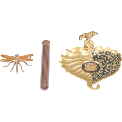 Porte-encens en alliage artisanal en forme de feuille, récupérateur de cendres pour la décoration intérieure (1/5)
