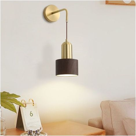 Applique murale moderne, douille E27, hauteur réglable de 150 cm convient aux chambres, salons, couloirs et cuisines lumière blanche 6000 K,marron (1/5)