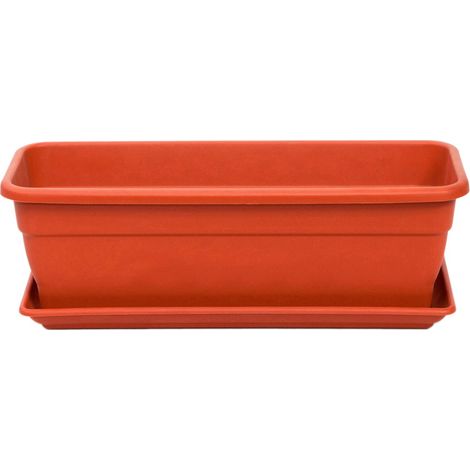PAMEX Macetero Rectangular de Plástico Color Terracota EVA 50cm