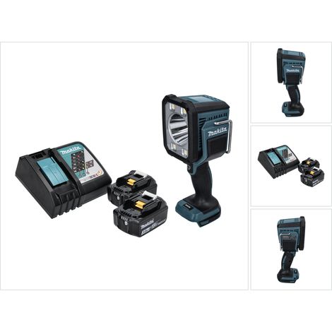Makita DML 812 RF Akku LED Handstrahler Taschen Lampe 18 V 1250 lm + 2x Akku 3,0 Ah + Ladegerät