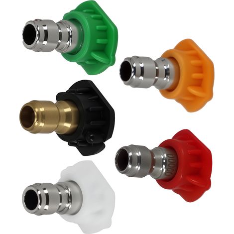 5pcs Pressure Washer Nozzle Set 0 15 25 40 65° 1/4 QC 4000 PSI Stainless Steel (1/5)