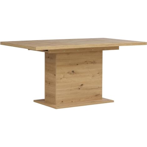 Table de repas extensible L160/200 cm décor chêne clair - LEILA (1/5)