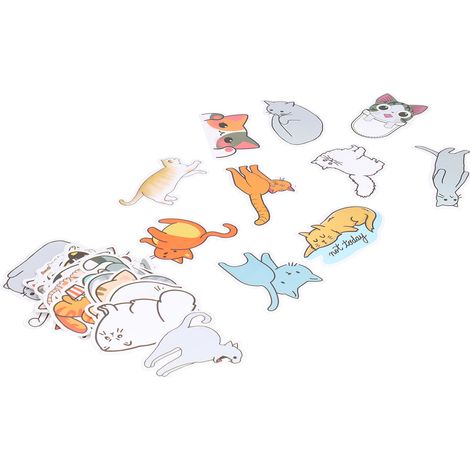 Lot de 50 autocollants en vinyle assortis, motif chat mignon, pour décoration universelle à faire soi-même sur voiture, ordinateur portable ou bagage. (1/5)