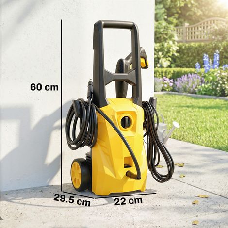 Nettoyeur haute pression 1600 W, portable, avec buse réglable, jaune (1/5)
