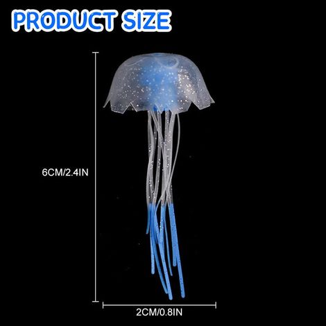 Méduse Artificielle Décorative Flottante Effet Lumineux pour Aquarium Lot de 6 (1/5)