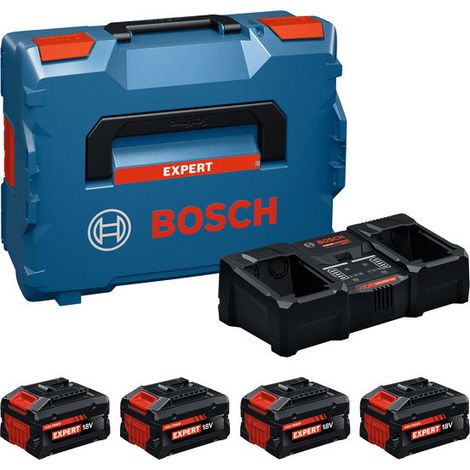 Bosch – Starter set 2 batteries 5.5Ah et 8Ah – Tension 18V – Récupération rapide en 31-39 min – Puissance jusqu'à 2400W (1/5)