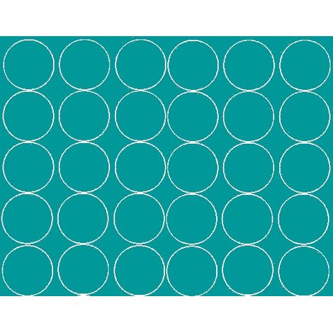 Adesivi circolari da 7 cm, 30 pezzi, turchesi lucidi