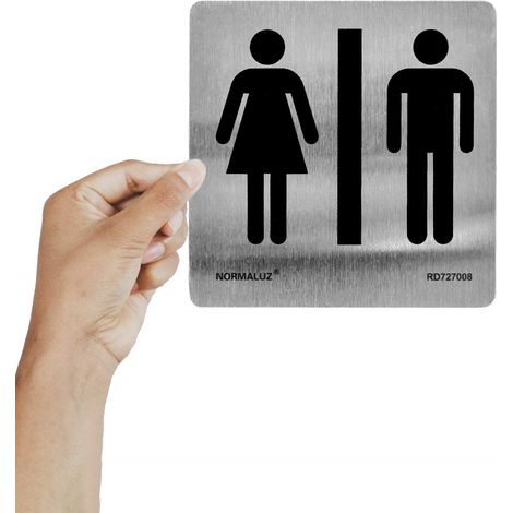 Señal 120X120Mm Inox Adh Aseos Hombre Y Mujer Rd727008 (1/5)