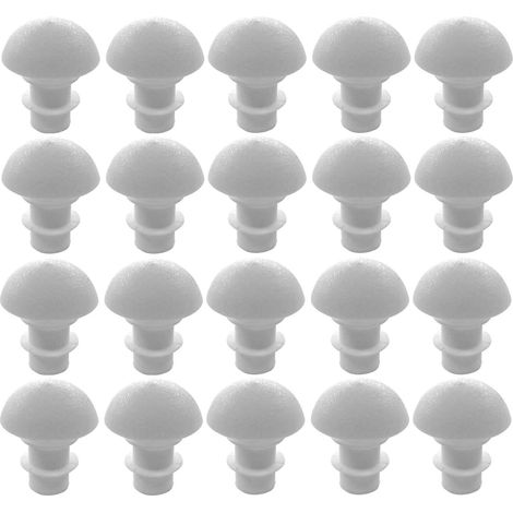 Cyclingcolors – Lot de 20 embouts de tube à ailettes cache rond en PELD – Pour trous Ø 7,5 à 9mm – Protection pieds de meubles Ø 15,5mm blanc