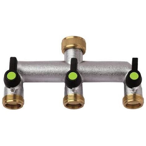 Vanne à trois voies 3/4" x 3/4", collecteur à trois voies, équipement d'irrigation de jardin (1/5)