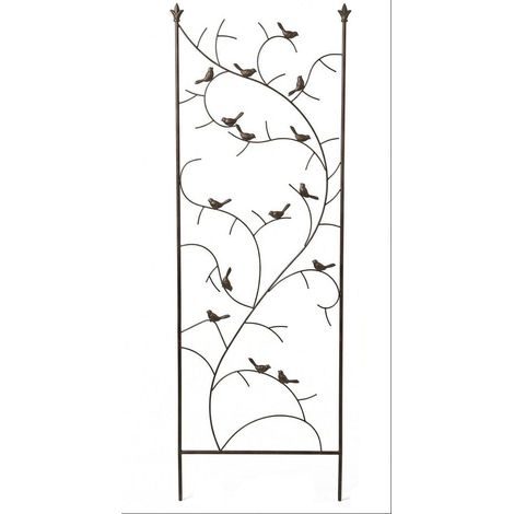 Treillis décoratif pour plantes grimpantes 150 x 50 x 1 cm en acier brun (1/2)