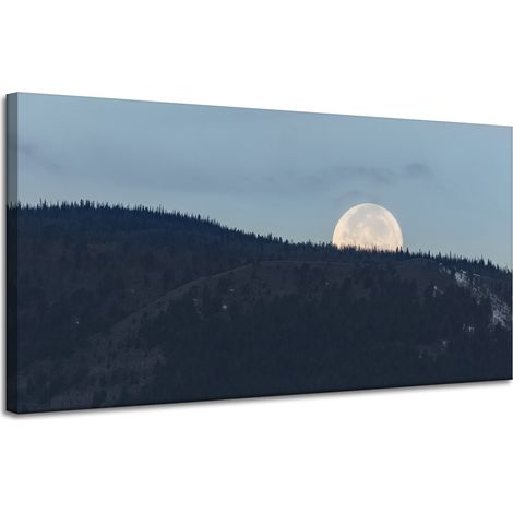 Leinwanddruck Natur Aufgehender Mond 120x60