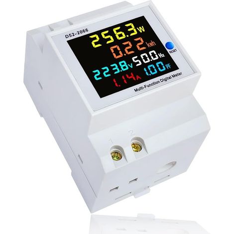 Compteur D\\'énergie Numérique, Compteur D\\'électrique Numérique AC 40-300V 100A Compteur Divisionnaire Electrique DIN Mètre Watt KWh Voltmètre Ampèremètre (1/5)