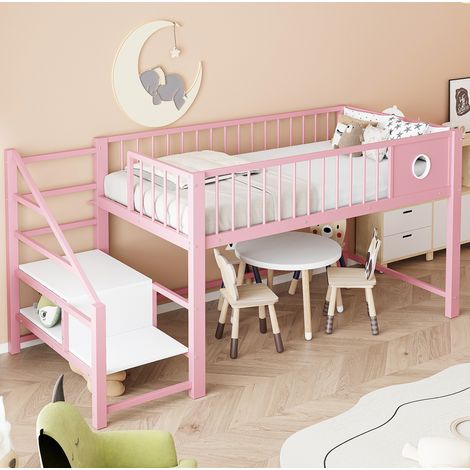letto letto camera 90x200 salvaspazio rosa OKMYHOME