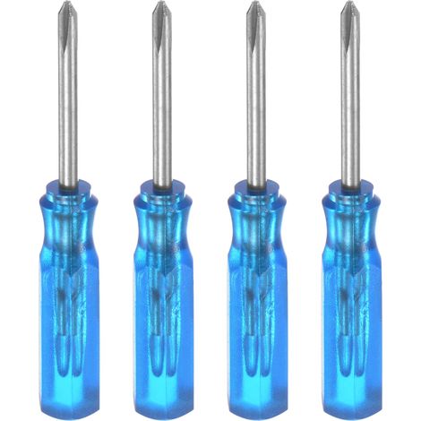4Pcs Ph0 Mini Tournevis Phillips 2mm Tête Croisée Magnétique 45mm Longueur pour Petites Réparations d'Appareils, Bleu (1/5)