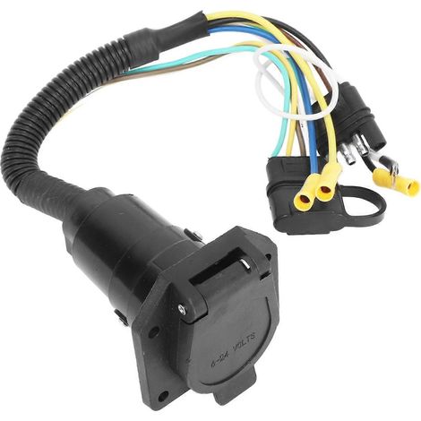 Adaptateur de câblage pour remorque 12 V, prise plate 4 broches vers prise 7 broches pour VR. Remorquage stable pour remorques légères et lourdes.