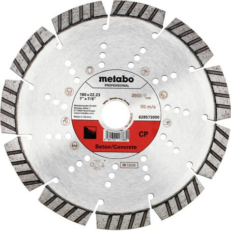 Metabo Disque à tronçonner diamanté 180x22,23mm, "CP", béton "professional
