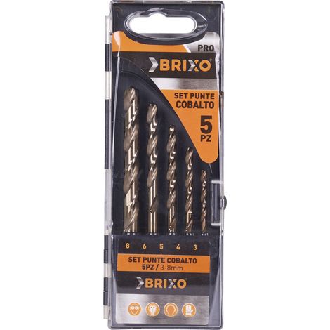 Set 5 punte in acciaio al cobalto per acciaio metallo e ghisa BRIXO