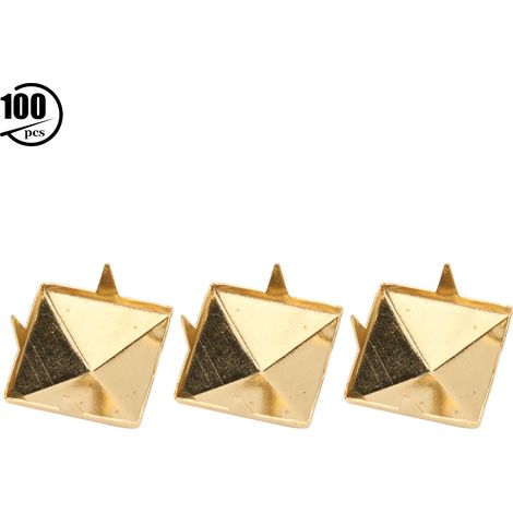 100 clous pyramidaux punk 4 griffes en métal doré 10mm pour bracelets vêtements chaussures sacs (1/5)