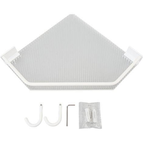Étagère triangulaire en aluminium pour salle de bain, sans perçage, acrylique, murale, organisateur suspendu avec crochet (1/5)