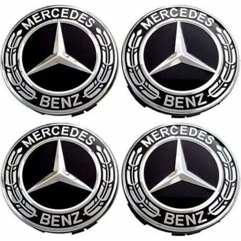 4-teilige Radnabenkappen, kompatibel mit Mercedes-Benz 75-mm-ABS-Radnabenabdeckungen, Autozubehör von TRIMEC (1/5)