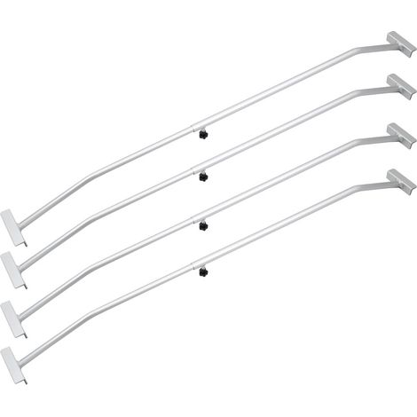 4er Set Anhänger Planenbügel Alu für Flachplanen PKW Anhänger Verstellbar 100 - 170 cm