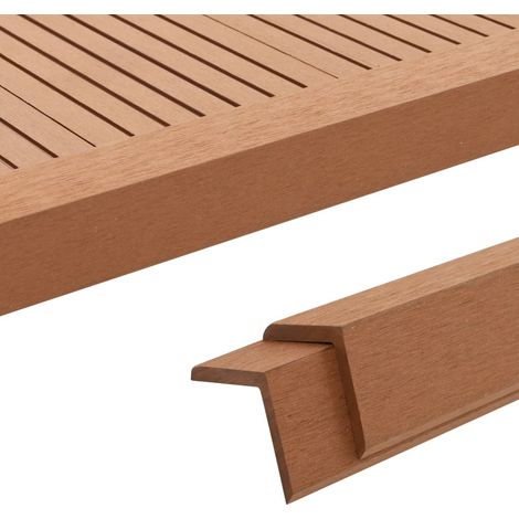 5 pcs Decking Angle Trims WPC 170 cm Light Brown vidaXL