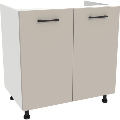 Mueble bajo de cocina debajo del fregadero 80 Capri Body White Front Cashmere Matt (1/3)