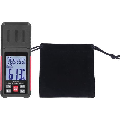 Sound Level Meter Digital Portable 30‑130dB Decibel Noise Temperature Humidity Measuring with LCD Screen Backlight