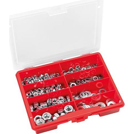 Mallette d’assortiment d’écrous hexagonaux DIN 934, 380 pièces