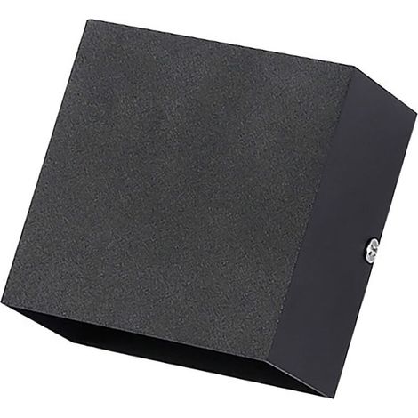 Modern LED wall light in aluminum, indoor lamp for bedroom or hallway, black, 10W, warm light 3000K (1/4)