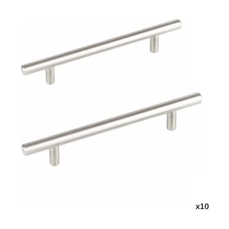 Set mit 10 Möbelgriffen aus Edelstahl – 160-mm-Antrieb – für Schränke und Schubladen – einfache Installation (1/5)