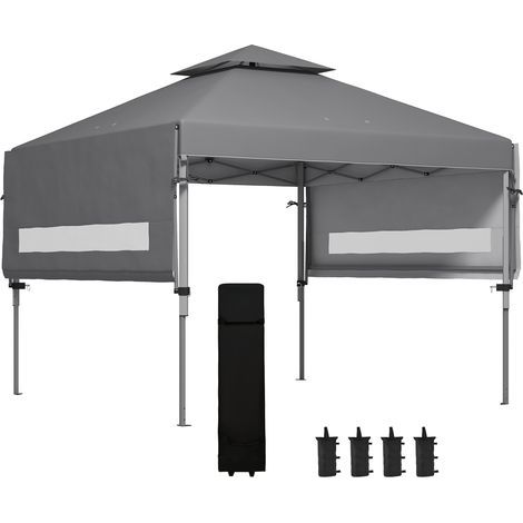 Oxford 5x3m Faltpavillon mit verstellbaren Wänden, inklusive Transportwagen