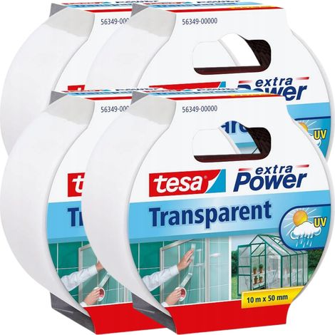 Nastro adesivo riparatore Tesa per vetro, pellicola per finestre, trasparente, 10 m x 50 mm x 4 (1/5)