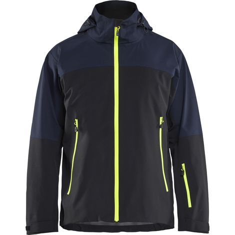 Veste de travail hardshell stretch STRIKER 4980 Bleu marine/Jaune fluo 4XL