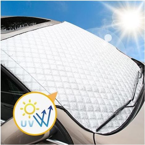147X100CM monobloc trois couches en aluminium épaissi moule pare-brise de voiture couverture protection solaire neige et gel pare-brise avant protection UV protection universelle pliante de pare-brise