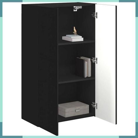 892370 Meuble TV mural Noir 59,5 x 31 x 100 cm Bois d'ingénierie (1/5)