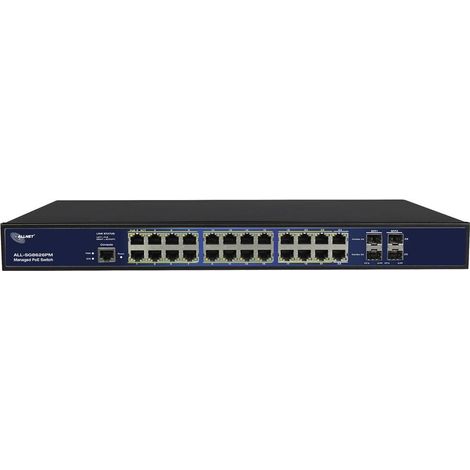 Allnet Conmutador totalmente gestionado de 24 puertos Gigabit de 390 W / 24 PoE+, 4 SFP (1/4)