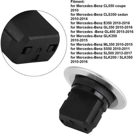 Bouton de démarrage sans clé - LUSKYKA - Compatibilité Mercedes-Benz SL500 2010-2014 - Diamètre 3,5 cm - Couleur argent (1/4)